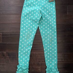 Girls Matilda Jane Polka Dot Ruffle Pants - Turquoise
